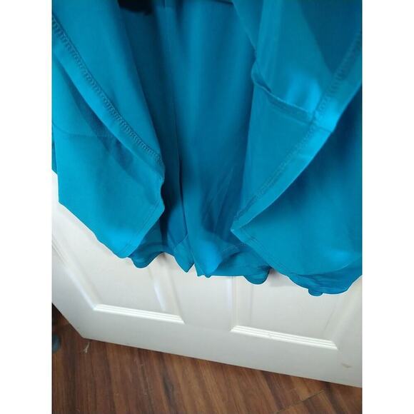 Susan Graver Aqua Shift Shorts Lined beaded VNeck Dress. Size 1XP - Picture 6 of 13